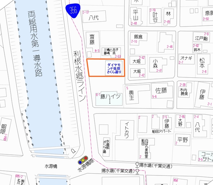 案内図（駅や商業施設近く便利な立地です！）